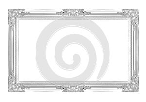 Silver picture frames. Isolated on white background