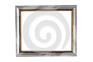 Silver picture frames pattern gold isolated on white background