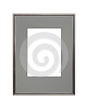 Silver picture or photo frame with cardboard mat