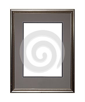 Silver picture or photo frame with cardboard mat