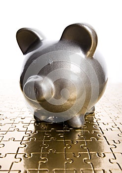 Silver piggy bank