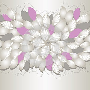 Silver and pink flowers and leaves book cover