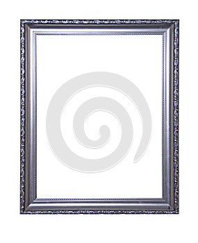 Silver plated frame isolated on white background