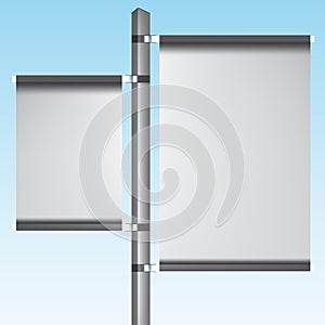 Silver post POS POI Outdoor 3D Vertical Advertising banners