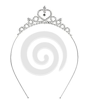 Silver princess crown hair hoop for girls