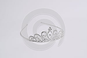 Silver princess crown isolated on white background