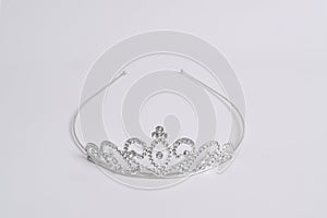 Silver princess crown isolated on white background