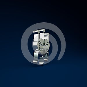Silver Processor icon isolated on blue background. CPU, central processing unit, microchip, microcircuit, computer