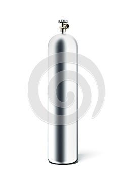 Silver propane cylinder