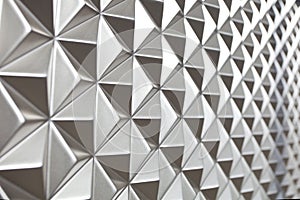 Silver pyramid geometric pattern in chrome