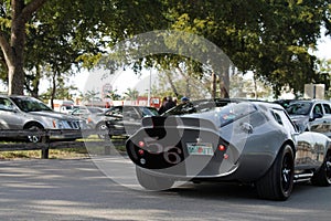 Silver racing Shelby Daytona driven