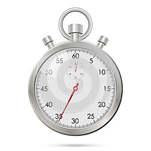 Silver realistic stopwatch