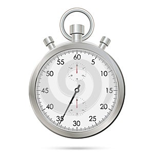 Silver realistic stopwatch