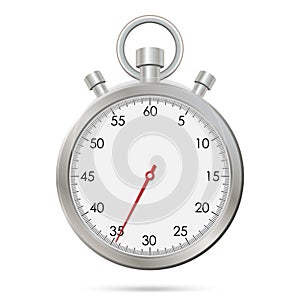 Silver realistic stopwatch