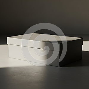 Silver rectangular box on a dark surface