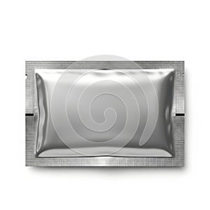 Silver rectangular object isolated on white background