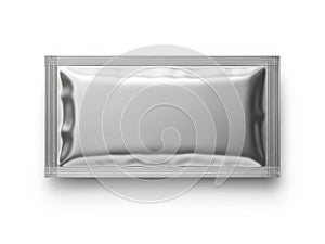 Silver rectangular object isolated on white background