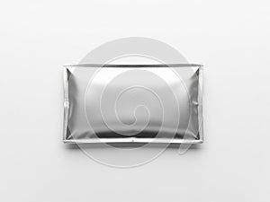 Silver rectangular object isolated on white background