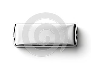 Silver rectangular object isolated on white background