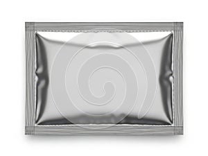 Silver rectangular tray isolated on white background