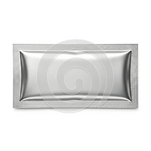 Silver rectangular tray isolated on white background isolated on white background
