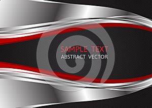Silver, Red and Black color, abstract vector background with copy space for business, Graphic design