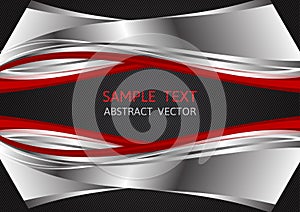 Silver, Red and Black color, abstract vector background with copy space, Graphic design