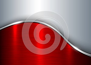 Silver red metallic background, sheet metal texture