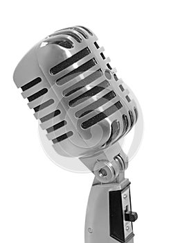Silver retro microphone