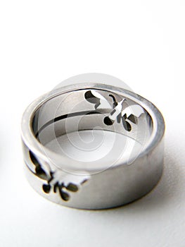 SILVER RING with butterfly