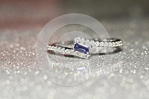 Silver ring with iolite