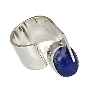 Silver ring with lapiz lazuli photo