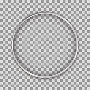 Silver round frame banners on transparent background