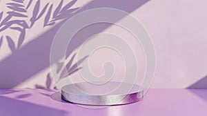 Silver Round Object on Purple Surface