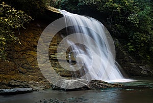 Silver Run falls waterfall near Cashiers NC