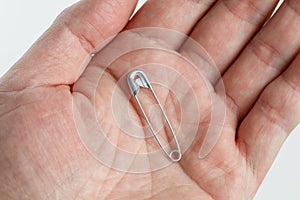 Silver safety pin