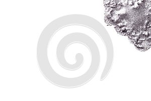 Silver sample makeup on a white background.