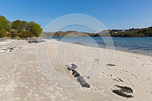 Silver Sands of Morar beautiful Scotland UK sandy beaches on the coastline from Arisaig to Morar a Scottish tourist destination