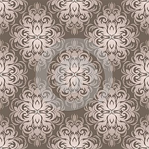 Silver seamless damask Wallpaper for design.