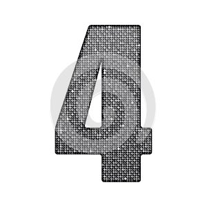 Silver sequins sings. Sequins alphabet. number 4