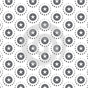 Silver shade and white star in circle rotated pattern background