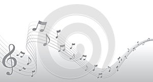 Silver Sheet Music Page Border