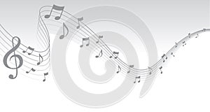 Silver Sheet Music Page Border