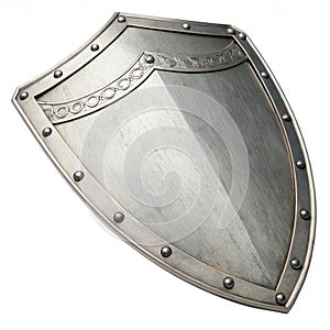 Silver shield isolated on white background