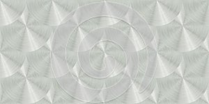 Silver shining brushed steel surface backdrop. Seamless metal circles texture. Metallic disks pattern