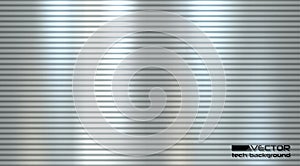 Silver shiny metal horizontal straight line background. Stainless steel texture, black silver textured pattern background. Vector