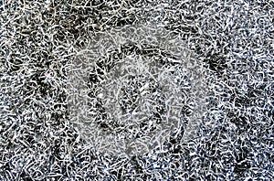 Silver shiny metal shavings