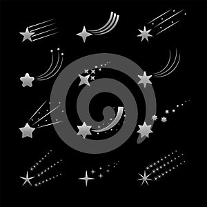 Silver Shooting star icons