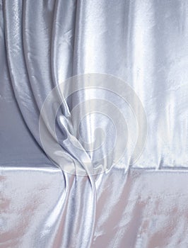 Silver silk drapery