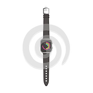 Silver smart watch with activity app.